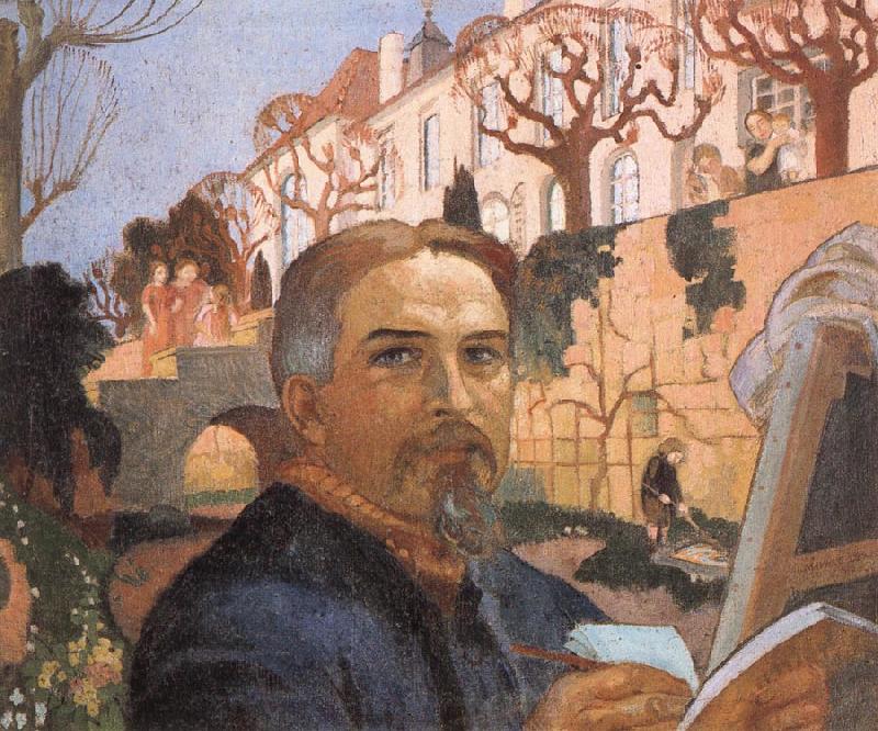 Maurice Denis Self-portrait with His Family in Front of Their House oil painting image